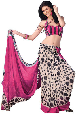 

Indian Wear Online Printed Fashion Pure Chiffon Saree(Multicolor)