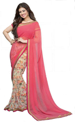 

Radhecreation Printed Bollywood Chiffon Saree(Pink)