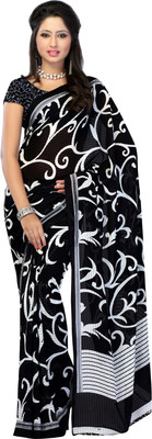 

Jaipur Kurti Printed Fashion Georgette Saree(Black)