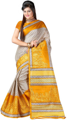 

Softdeal Printed Bhagalpuri Printed Silk Saree(Yellow)