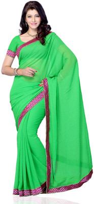 

JTInternational Self Design Fashion Georgette Saree(Green)