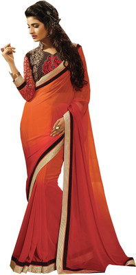 

Khushali Self Design, Embroidered Fashion Georgette Saree(Orange, Pink, Brown, Red), Brown;orange;pink;red