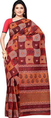 

Shelina Printed Fashion Cotton Saree(Orange)