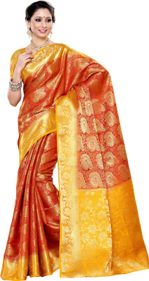

Mimosa Woven Kanjivaram Art Silk Saree(Maroon)