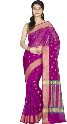 

Chandrakala Woven Banarasi Silk Cotton Blend Saree(Pink)
