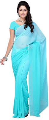 

Surupta Plain Fashion Georgette Saree(Blue), Light blue