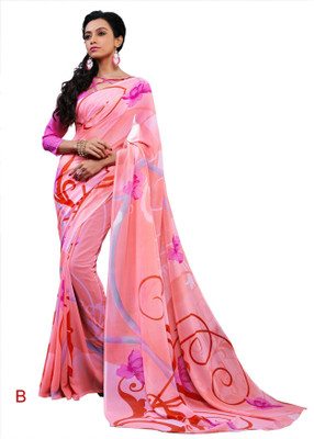 

Hi-Choice Printed Fashion Georgette Saree(Pink)