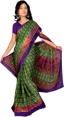 

Khoobee Self Design, Printed Fashion Chiffon Saree(Green, Multicolor)