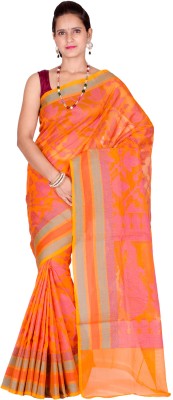 

Chandrakala Self Design Banarasi Cotton Saree(Multicolor), Orange