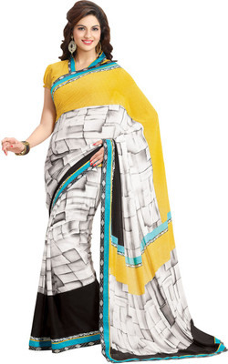 

Saara Printed Fashion Georgette Saree(White, Yellow)