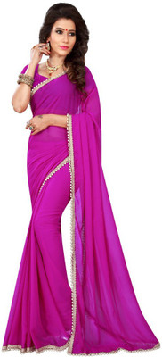 

Desi Butik Embroidered Fashion Chiffon Saree(Purple), Wine