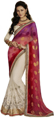 Desi Butik Self Design Fashion Jacquard Saree(Multicolor)