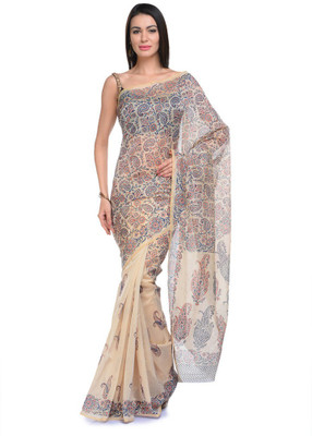 

NIKA Printed Chanderi Chanderi Saree(Blue)
