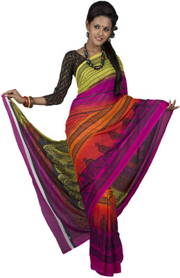

Hawai Printed Fashion Georgette Saree(Multicolor)