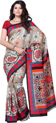 

JTInternational Geometric Print Fashion Art Silk Saree(Multicolor)