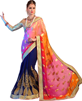 

Jiya Self Design, Embellished, Embroidered Fashion Viscose, Georgette Saree(Blue, Multicolor, Beige), Beige;blue;multicolor