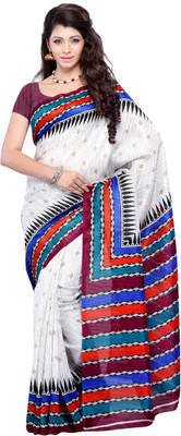 

JTInternational Geometric Print Fashion Art Silk Saree(Multicolor)