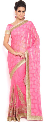 

Soch Embroidered Fashion Net Saree(Pink)