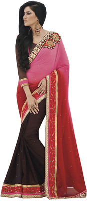 

Desi Butik Self Design Fashion Georgette Saree(Multicolor)