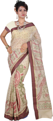 

Kanheyas Printed Daily Wear Handloom Cotton Saree(Beige)
