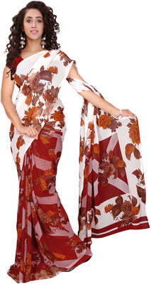 

Khushali Self Design, Printed Fashion Georgette Saree(White, Red, Multicolor), Multicolor;red;white