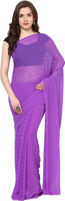 Aksara Self Design Daily Wear Chiffon Saree(Purple)