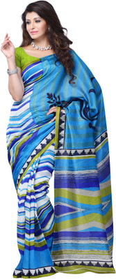 

JTInternational Geometric Print Fashion Art Silk Saree(Multicolor)