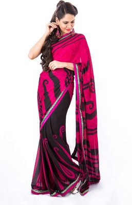 

Cenizas Printed Fashion Chiffon Saree(Pink)