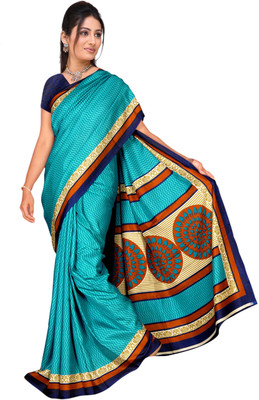 

Khoobee Self Design, Printed Fashion Silk Saree(Light Blue)