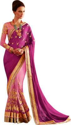 

Brijraj Embellished Fashion Net, Georgette Saree(Pink, Purple)