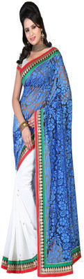 

Ansu Fashion Self Design Fashion Georgette Saree(White)