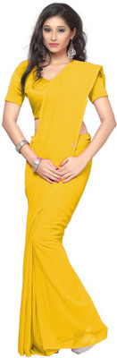 

Surupta Plain Fashion Georgette Saree(Yellow), Dark yellow
