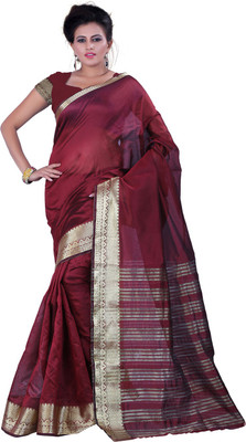 

Fashiondeal Solid Banarasi Banarasi Silk Saree(Maroon)