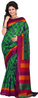 

JTInternational Printed Bhagalpuri Silk Saree(Multicolor)