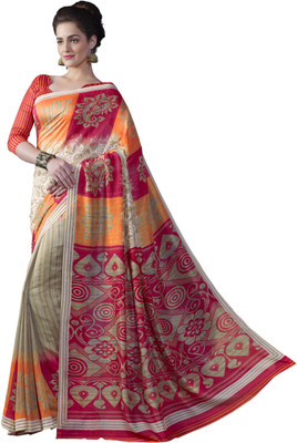

Sunaina Printed Fashion Cotton Linen Blend Saree(Multicolor)