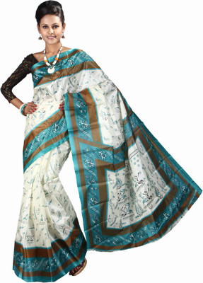 

Anushree Saree Printed Fashion Silk Saree(Multicolor), Green