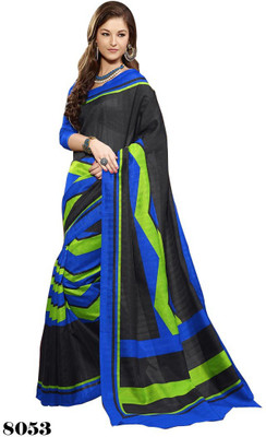 

Shoppie Zone Printed Daily Wear Cotton Saree(Blue, Green)