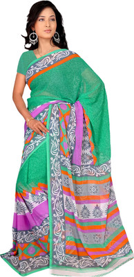 

Parisha Self Design, Printed Fashion Chiffon Saree(Green, Multicolor)