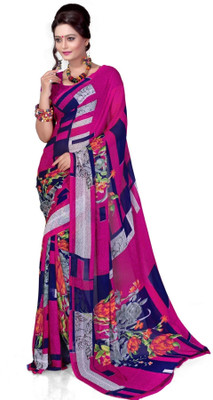 

Cenizas Printed Fashion Chiffon Saree(Multicolor), Pink