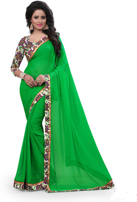 

Indianbeauty Solid, Printed Fashion Chiffon Saree(Green)