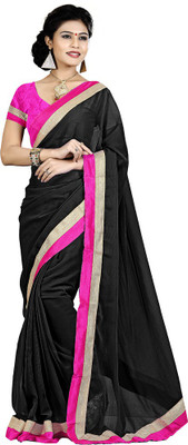 

Indian Wear Online Solid Fashion Chiffon Saree(Black)