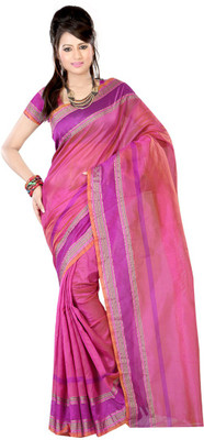 

Ansu Fashion Solid Fashion Art Silk Saree(Pink)