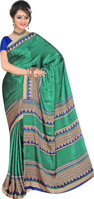

Khoobee Self Design, Printed Fashion Jacquard Saree(Green, Multicolor)
