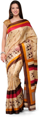 

Cenizas Printed Fashion Art Silk Saree(Multicolor)