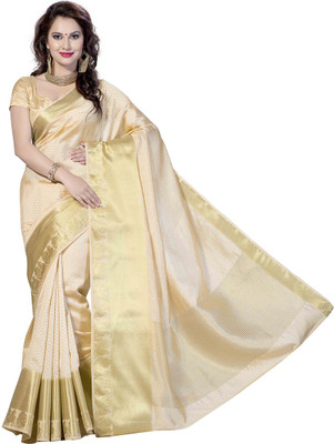 

Rani Saahiba Self Design Fashion Art Silk Saree(Beige)