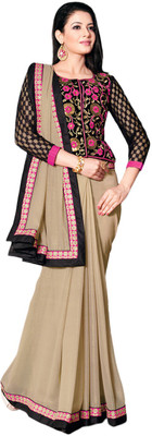 

Brijraj Solid Fashion Georgette Saree(Brown)