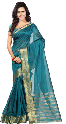 

Weavedeal Solid Banarasi Chanderi Saree(Green)