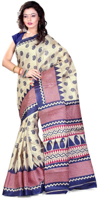 

Cenizas Printed Fashion Art Silk Saree(Multicolor), Blue