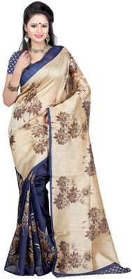 

Softdeal Printed Bhagalpuri Printed Silk Saree(Blue)