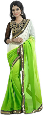 

Indian Wear Online Embroidered Fashion Georgette Saree(Green)